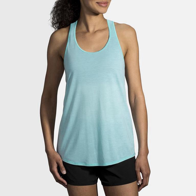 Brooks Distance Women's Running Tank Top UK Online - Blue (EUQLA1597)